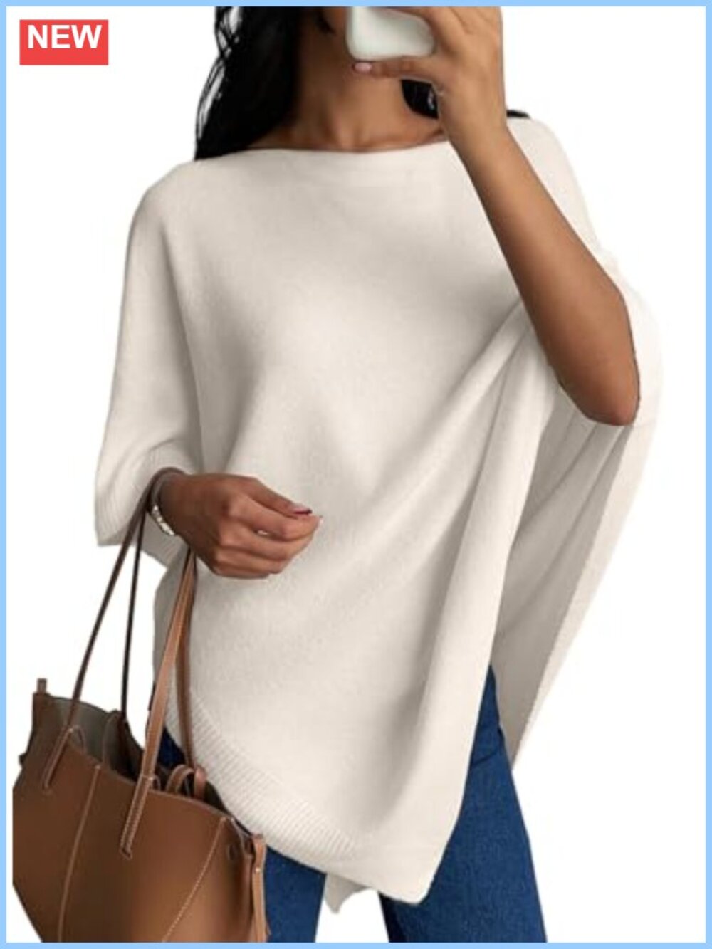 Elegant Knit Poncho Lightweight Asymmetry Shawl Wrap Fall Outfit